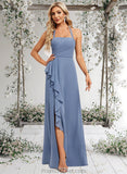 Elsa A-line Halter Floor-Length Chiffon Bridesmaid Dress STAP0025799