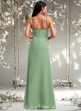 Victoria A-line Cowl Floor-Length Chiffon Bridesmaid Dress STAP0025741