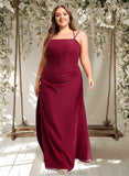 Kamryn Trumpet/Mermaid Square Floor-Length Chiffon Bridesmaid Dress STAP0025826