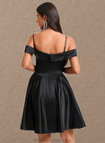 Areli A-line Off the Shoulder Short Satin Homecoming Dress STAP0025704