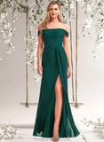 Areli A-line Off the Shoulder Floor-Length Chiffon Bridesmaid Dress STAP0025744