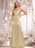 Jaylin Trumpet/Mermaid Cowl Floor-Length Stretch Satin Bridesmaid Dress STAP0025792