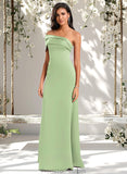 Khloe A-line Asymmetrical Off the Shoulder Floor-Length Satin Prom Dresses STAP0025884