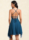 Sabrina A-line Straight Asymmetrical Chiffon Homecoming Dress STAP0025721