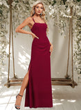 Kamryn Trumpet/Mermaid Square Floor-Length Chiffon Bridesmaid Dress STAP0025826