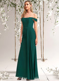 Areli A-line Off the Shoulder Floor-Length Chiffon Bridesmaid Dress STAP0025744