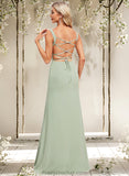 Luna Trumpet/Mermaid Square Floor-Length Chiffon Bridesmaid Dress STAP0025808