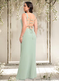 Luna Trumpet/Mermaid Square Floor-Length Chiffon Bridesmaid Dress STAP0025808