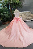 New Arrival Satin Off The Shoulder Wedding Dresses Lace Up With Appliques And