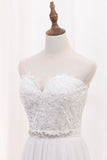 A Line Chiffon Sweetheart Wedding Dresses With Applique And