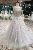 New Arrival Prom Dresses Beaded Bodice A-Line Tulle Lace