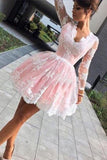 Fantastic Long Sleeves Homecoming Dresses A Line