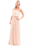 Chiffon Boat Neck Bridesmaid Dresses A Line Sweep