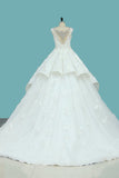 Bateau Top Quality Lace Ball Gown Wedding Dresses Court