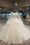 New Arrival Luxurious Wedding Dresses Lace Up With Appliques And Beading Scoop