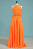 New Arrival Prom Dresses A Line Scoop Chiffon With