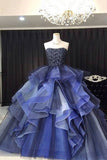 Strapless Quinceanera Dresses Tulle & Lace