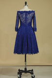 New Arrival Bateau 3/4 Length Sleeves A Line Lace Evening Dresses