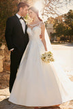 New Arrival Scoop Wedding Dresses A Line With Applique Open