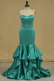 New Arrival Sweetheart Prom Dresses Mermaid Beaded Waistband