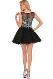 Homecoming Dresses A-Line Scoop Short/Mini Tulle With