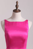 Fuchsia Sexy Back Straps Homecoming Dresses A Line Satin