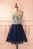 Scoop Homecoming Dresses A Line Short/Mini Chiffon