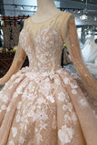 Ball Gown Wedding Dresses One Meter Train Scoop Top Quality Handmade Flowers