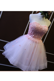 A Line Homecoming Dresses Sweetheart Tulle With Handmade