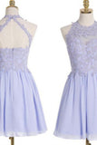 Chiffon Scoop With Beading Homecoming Dresses A Line Short/Mini Zipper