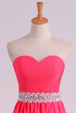 New Arrival Prom Dresses Sweetheart Ruched Bodice With Beading Chiffon