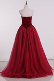 New Arrival Sweetheart A Line Velvet & Organza Zipper Up Prom