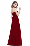 Chiffon Sweetheart Neck A Line Sleeveless Wedding Bridesmaid Long Evening Festive Party