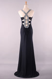 Slim V Neck Prom Dress Sheath Floor Length Open Back Discount Price