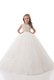 New Arrival Flower Girl Dresses Ball Gown Scoop Tulle With Beads Floor