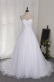 A Line Sweetheart Wedding Dresses Organza With