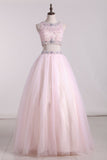 Two-Piece Scoop Ball Gown Quinceanera Dresses Tulle With