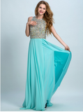 New Arrival Long Chiffon Beading Split Backless Sexy Gown For