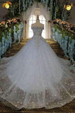 Floral Wedding Dresses Lace Up Off The Shoulder With Appliques And Handmade