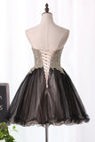 Bicolor Sweetheart Homecoming Dresses Tulle With Beads And