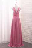 Chiffon Bridesmaid Dresses Scoop A Line Floor Length With Ruffles And