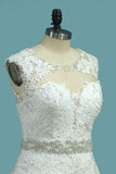 New Arrival A Line Sweetheart Tulle Wedding Dresses With Applique And