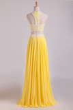 New Arrival Halter Prom Dresses A-Line With Applique Chiffon