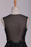 Homecoming Dresses A Line Scoop Black Lace With Beads & Applique