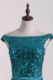 New Arrival Mermaid Bateau Sequins Sweep Train Prom