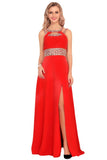 New Arrival Scoop Prom Dresses A Line Chiffon With Beads