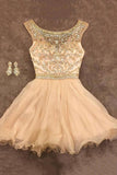 Homecoming Dresses Scoop Beaded Bodice Chiffon Short/Mini A