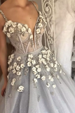 Ball Gown Spaghetti Straps Quinceanera Dresses With Handmade Flowers