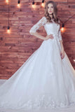 Lace Appliques Half Sleeve Romantic White Ball Gown Tulle Lace up Wedding Dress