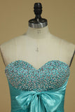 Sweetheart Homecoming Dresses A Line Short/Mini With Beads And